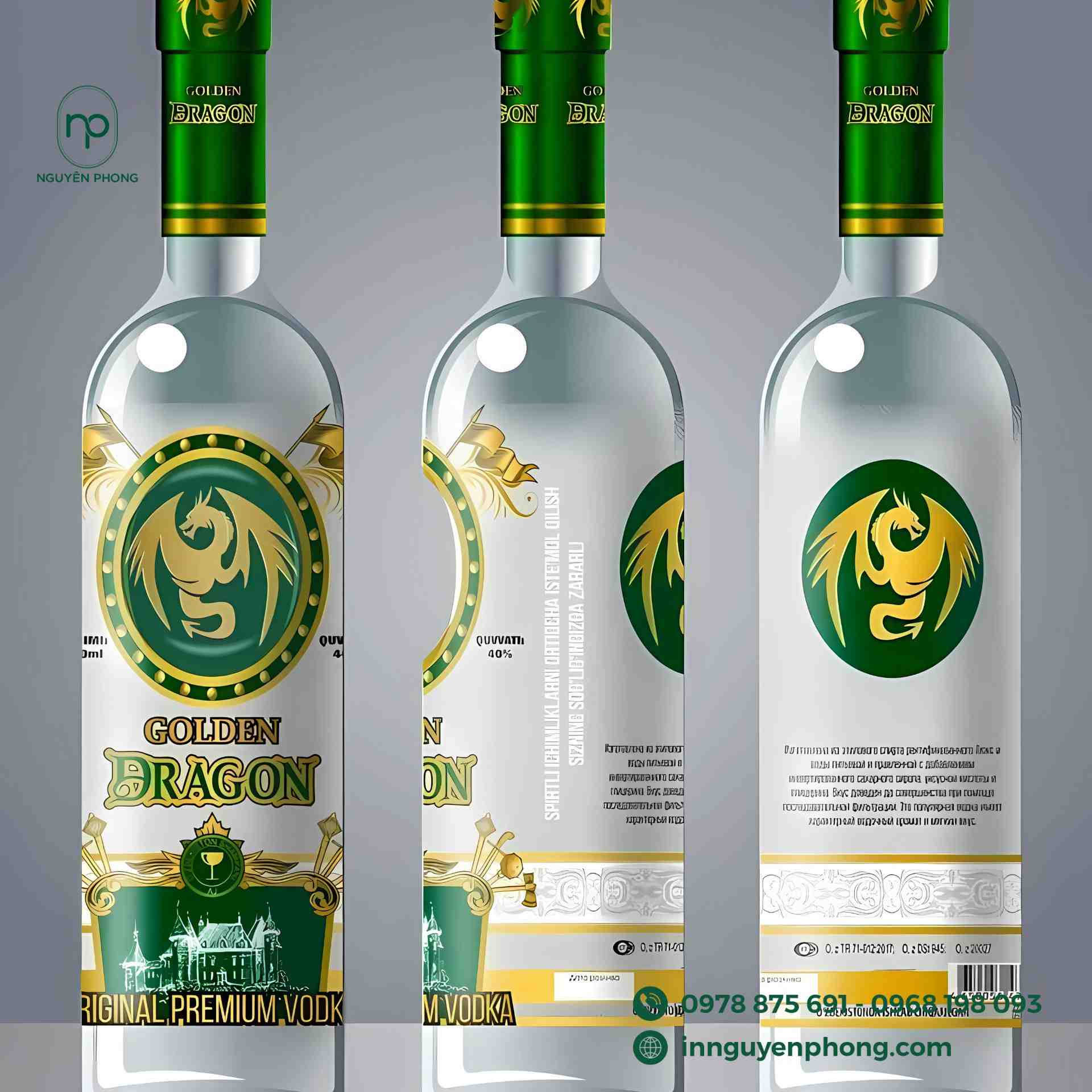 Mẫu tem dán chai rượu nếp